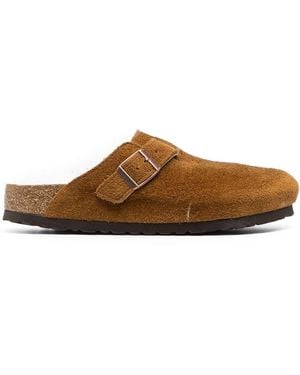 Birkenstock Ciabatta boston cuoio in pelle - Marrone