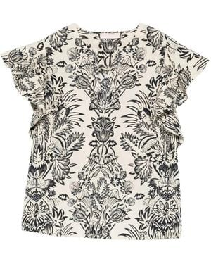 Ulla Johnson Severine Flutter Sleeve Top - White