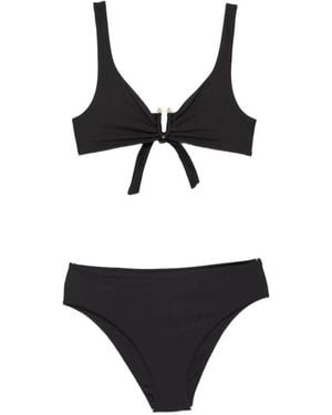 Fisico Metallic Detail Bikini Set - Black