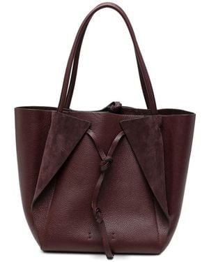 Gabriela Hearst Marija Grained-leather Tote Bag - Purple