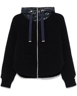 Herno Hooded Cardigan in Brown Lyst