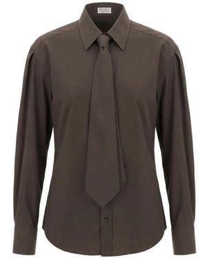 Brunello Cucinelli Tie Shirt - Brown