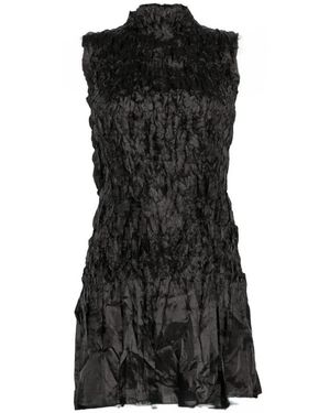 GONGDID DESIGN Pleated Mini Dress - Black