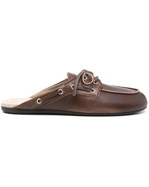 Miu Miu Larther Sabot - Brown
