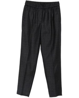 Peserico Check Pants - Black