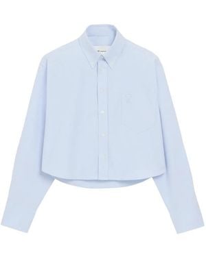 Ami Paris Crop Shirt - Blue