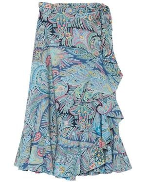 Etro Cotton Elastane Skirt - Blue