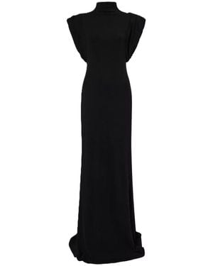 Mugler Draped Sleeveless Gown - Black