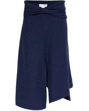 Victoria Beckham Ribbed Twist Midi Skirt - Blue