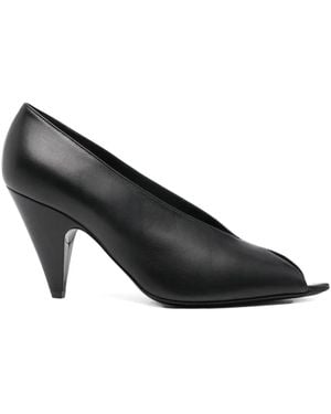 Sergio Rossi Leather Heeled Court Shoes - Black