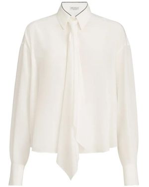 Brunello Cucinelli Tie Shirt - White