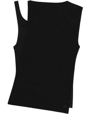 Courreges Oblique 90's Rib Top - Nero