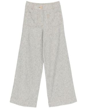 Sessun Manhatti Striped Palazzo Trousers - White