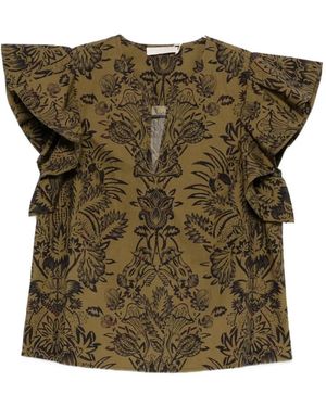 Ulla Johnson Blouse Volantée À Fleurs - Green