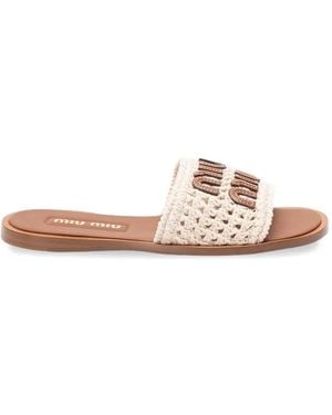 Miu Miu Crochet Sandal - Pink