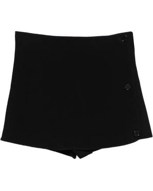 Courreges Logo-Embroiderd Shorts - Black