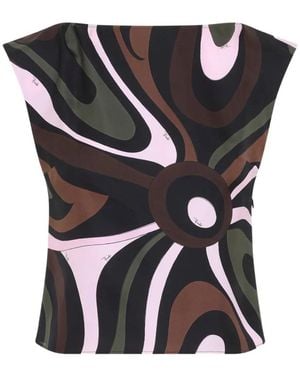 PUCCI Printed Silk Top - Black