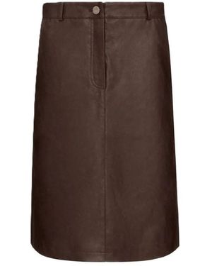 Urban Code Faux Leather A-line Skirt In Raisin - Brown