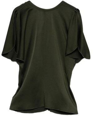 Victoria Beckham V Neck Backless Top - Green