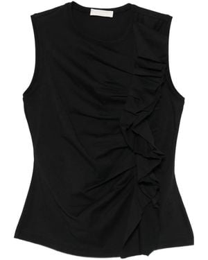 Ulla Johnson Clio Ruffled Tank Top - Black