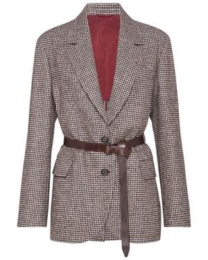Brunello Cucinelli Belted Blazer - Brown