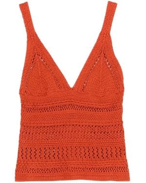 Alpha Studio Top Crochet - Rosso