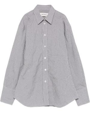 Rohe Crushed Checked Shaped Shirt - Grey