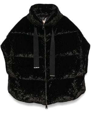 Herno Velvet Cape - Black