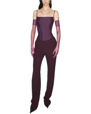 Mugler Boned Stretch Top - Viola