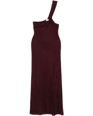 Gabriela Hearst Pleated One-Shoulder Dress - Purple