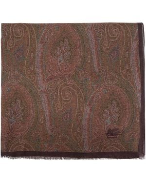 Etro Arnica Print Scarf - Brown