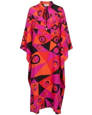 PUCCI Geometric-Print Kaftan - Red