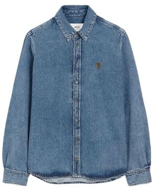 Ami Paris Adc Denim Shirt - Blue