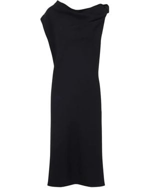 Carven Knot Dress In Grain De Poudre - Black