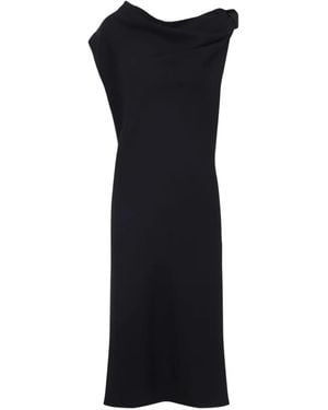 Carven Knot Dress In Grain De Poudre - Black