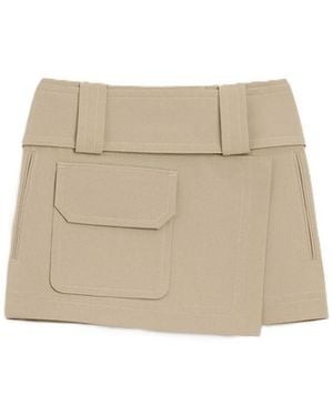 Ami Paris Wrap Miniskirt - Natural