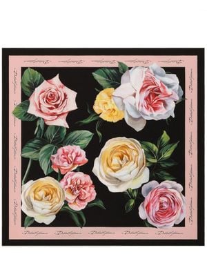 Dolce & Gabbana Floral Print Foulard - Black