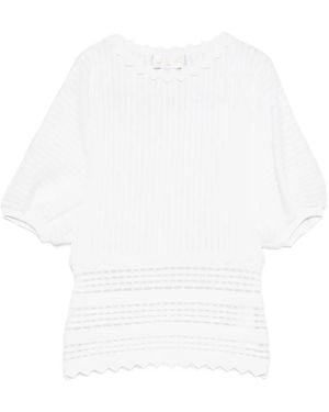 Genny Chevron Top - White