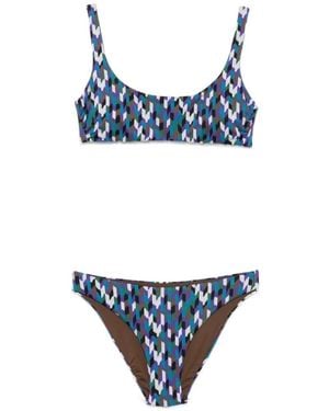 Fisico Multicolour Print Bikini Set - Blue