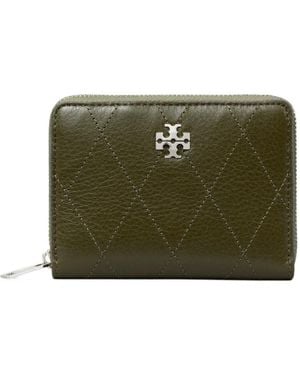 Tory Burch Charlie Quilted Small Zip Around Wallet - Green