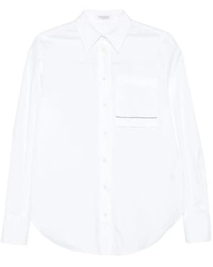 Brunello Cucinelli Cotton Popeline Shirt - White