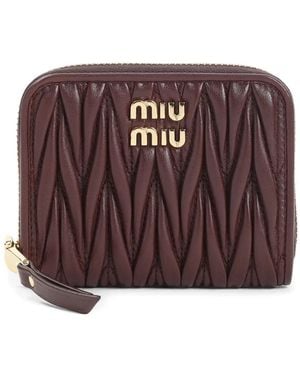 Miu Miu Matelasse' Wallet - Purple