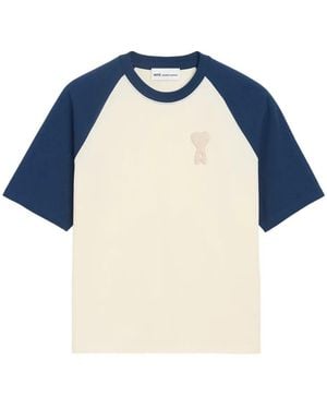 Ami Paris Two Tone Tee - Blue