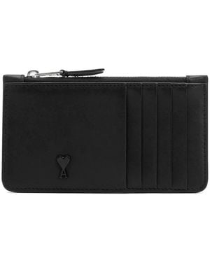 Ami Paris Portacarte Con Zip - Nero