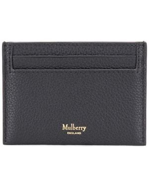 Mulberry Portacarte continental in pelle grigia con logo - Grigio