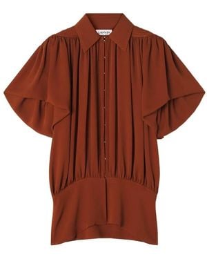 Lanvin Top In Silk Georgette - Brown