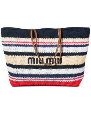 Miu Miu Printed Tote Bag - Blue