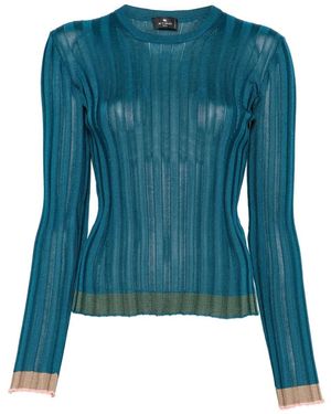 Etro Ribbed Knit Sweater - Blue