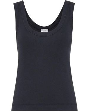 Brunello Cucinelli Ribbed Tank Top - Black