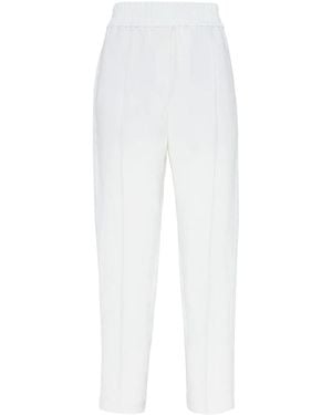 Brunello Cucinelli Cropped Tapered Trousers - White